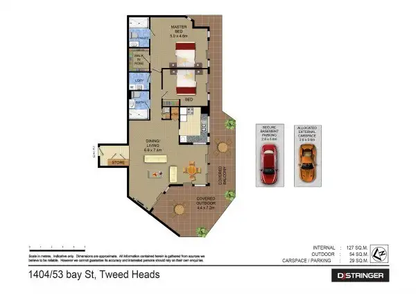 Floorplan of Homely unit listing, 1404/53 Bay Street - Seascape, Tweed Heads NSW 2485