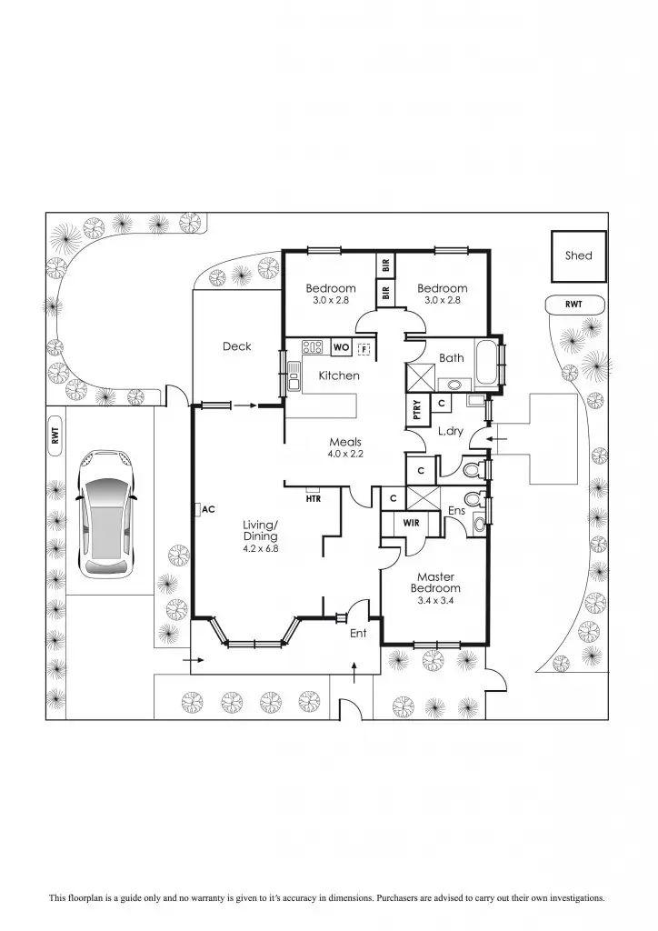 Floorplan of Homely townhouse listing, 2/6 Haughton Street (on Harpley St), Cheltenham VIC 3192