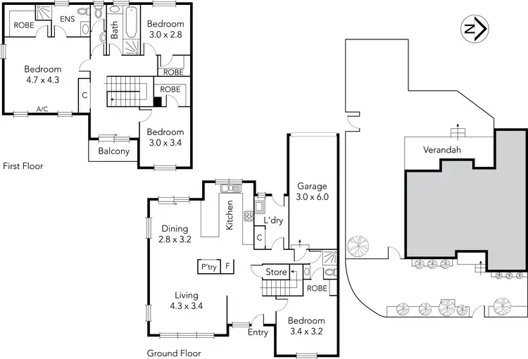 Floorplan of Homely townhouse listing, 1/73 Spring Street, Preston VIC 3072