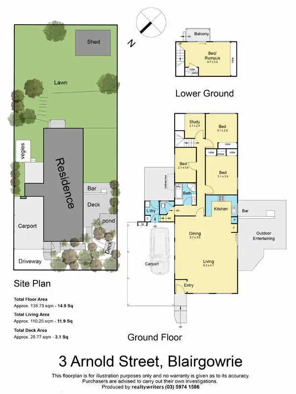 Floorplan of Homely house listing, 3 Arnold Street, Blairgowrie VIC 3942