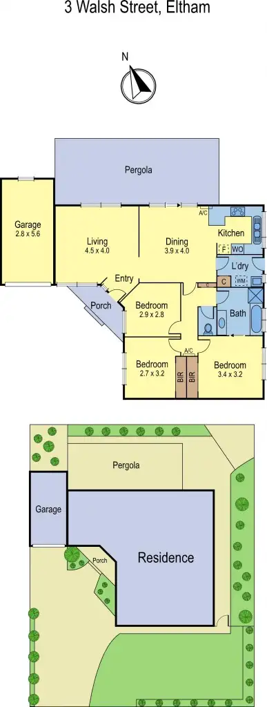 Floorplan of Homely house listing, 3 Walsh Street, Eltham VIC 3095