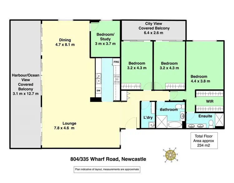 Floorplan of Homely apartment listing, 804/335 Wharf Road, Newcastle NSW 2300