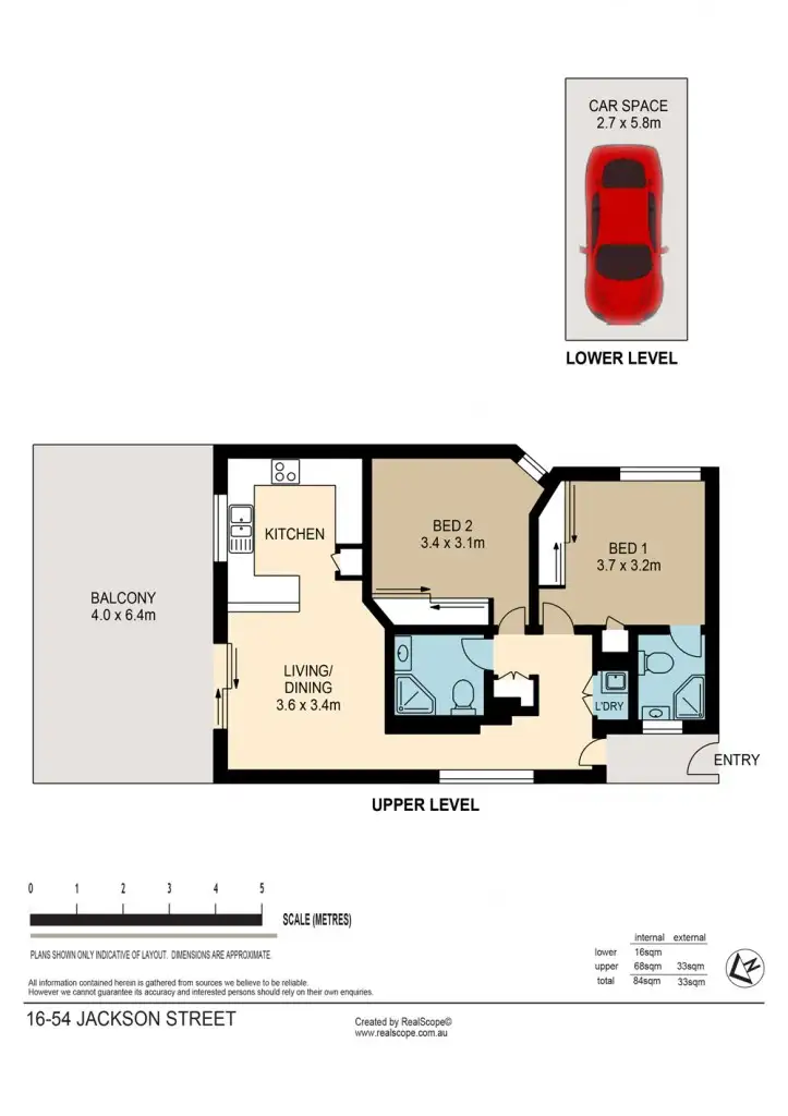 Floorplan of Homely unit listing, 16/54 Jackson Street, Hamilton QLD 4007