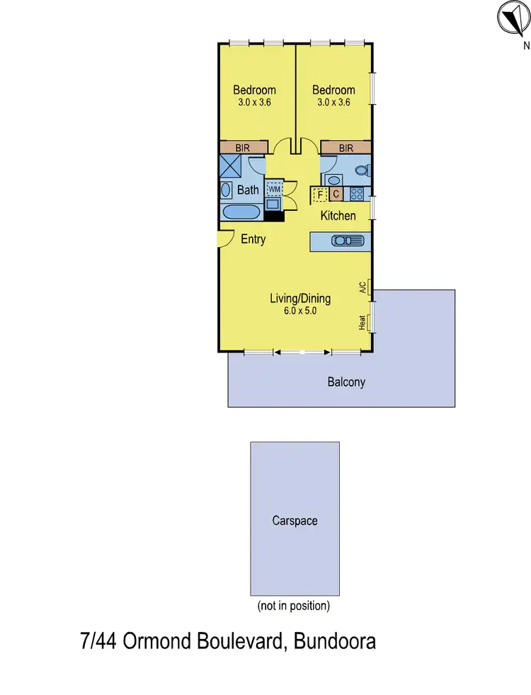 Floorplan of Homely apartment listing, 7/44 Ormond Boulevard, Bundoora VIC 3083