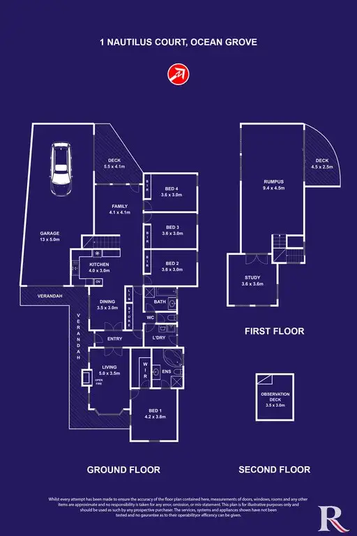 Floorplan of Homely house listing, 1 Nautilus Court, Ocean Grove VIC 3226