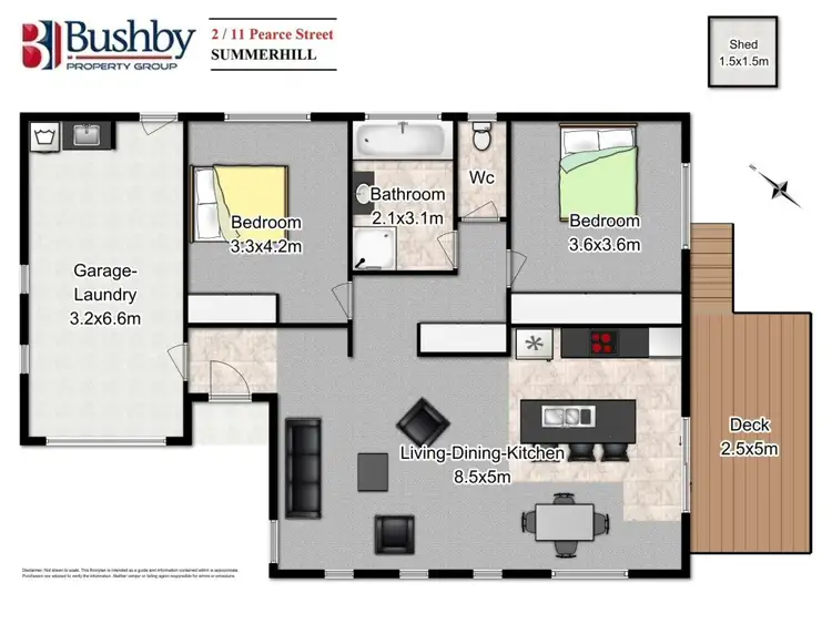 Floorplan of Homely unit listing, 2/11 Pearce Street, Summerhill TAS 7250