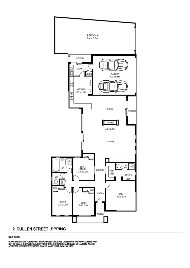 Floorplan of Homely house listing, 2 Cullen Street, Epping VIC 3076