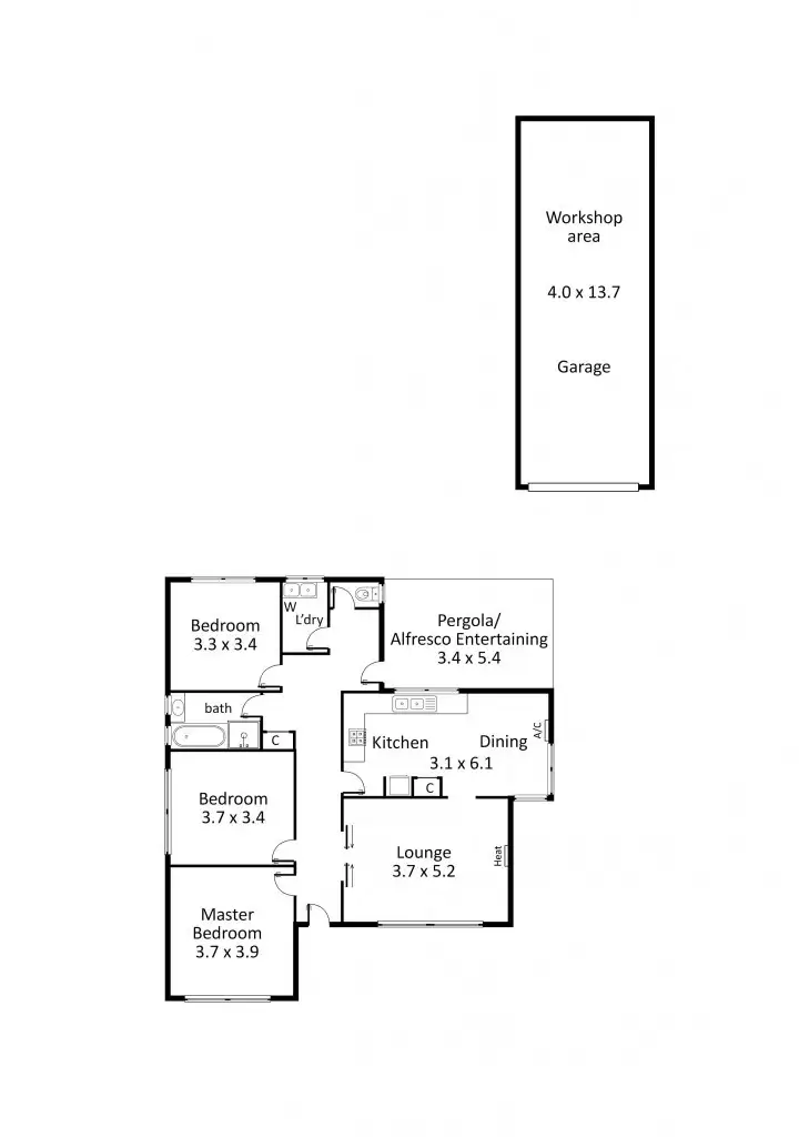 Floorplan of Homely house listing, 3 Ball Street, Sunshine North VIC 3020