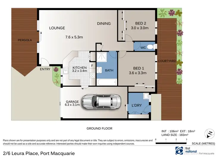 Floorplan of Homely villa listing, 2/6 Leura Place, Port Macquarie NSW 2444