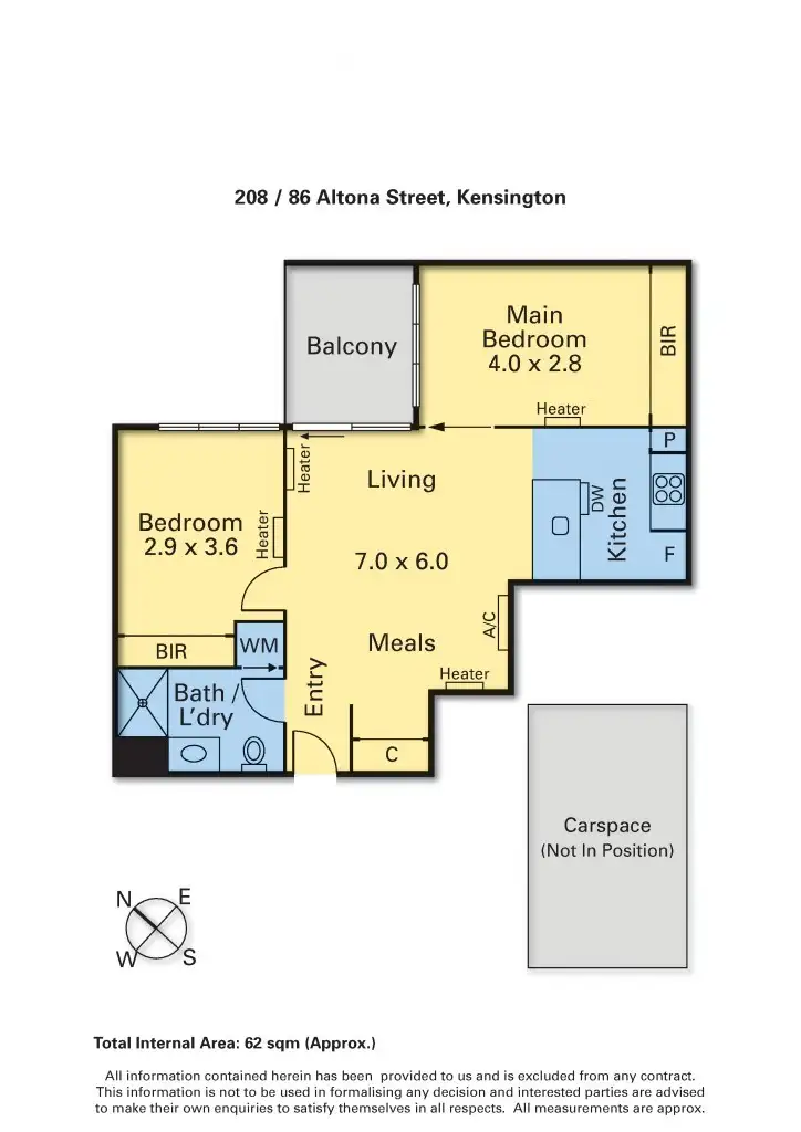 Floorplan of Homely apartment listing, 208/86 Altona Street, Kensington VIC 3031
