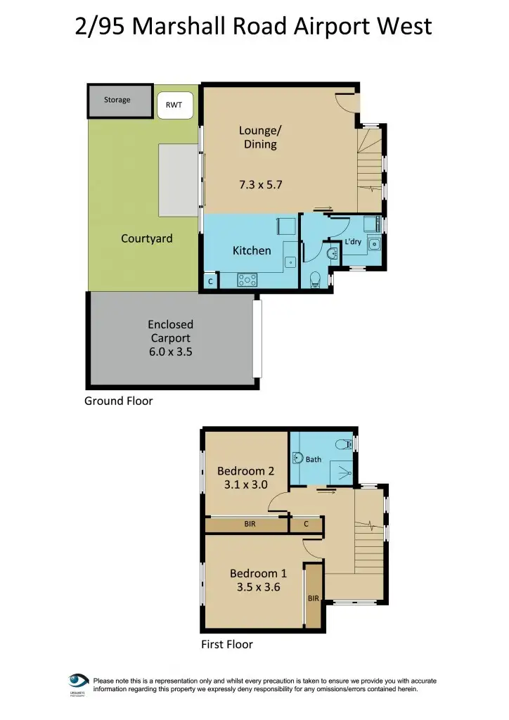 Floorplan of Homely townhouse listing, 2/95 Marshall Road, Airport West VIC 3042