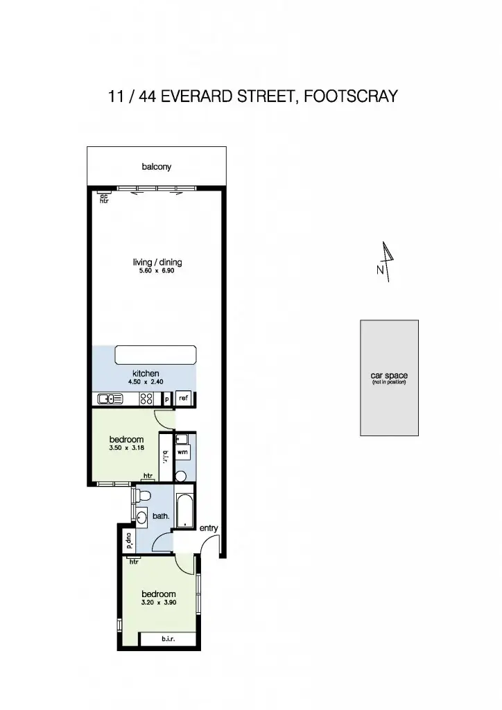 Floorplan of Homely apartment listing, 11/44 Everard Street, Footscray VIC 3011