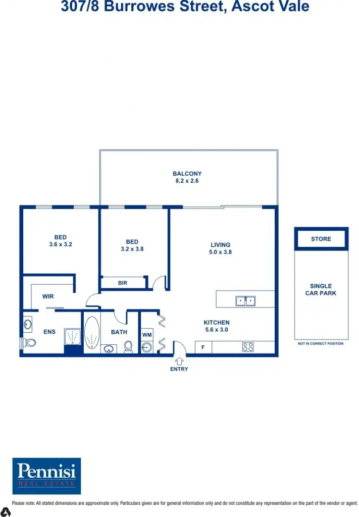 Floorplan of Homely unit listing, 307/8 Burrowes Street, Ascot Vale VIC 3032
