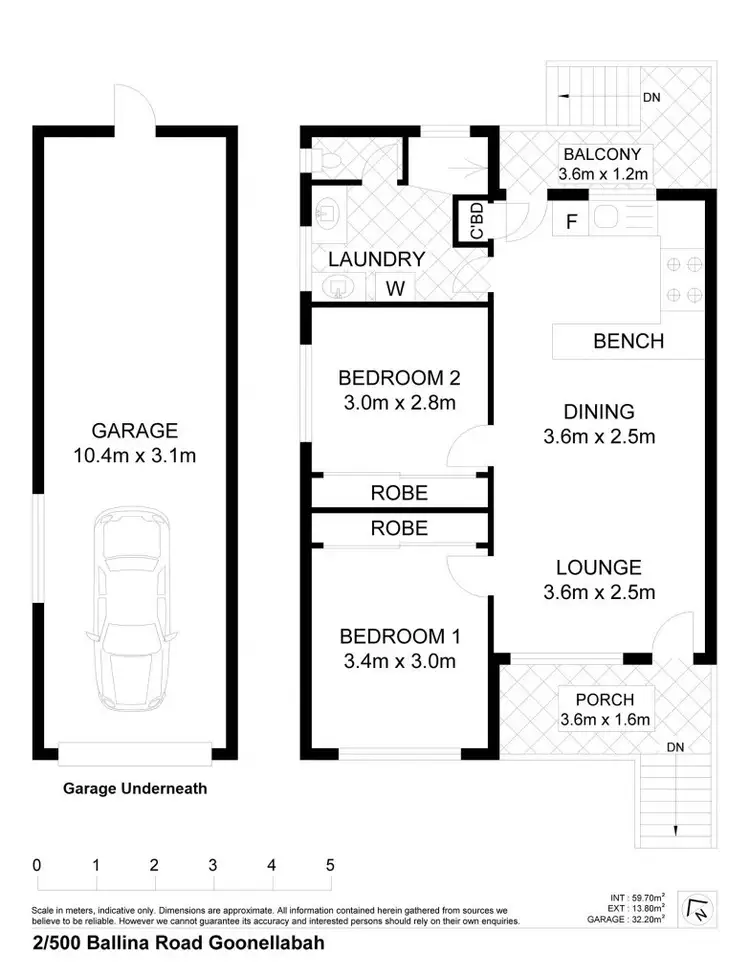 Floorplan of Homely unit listing, 2/500 Ballina Road, Goonellabah NSW 2480