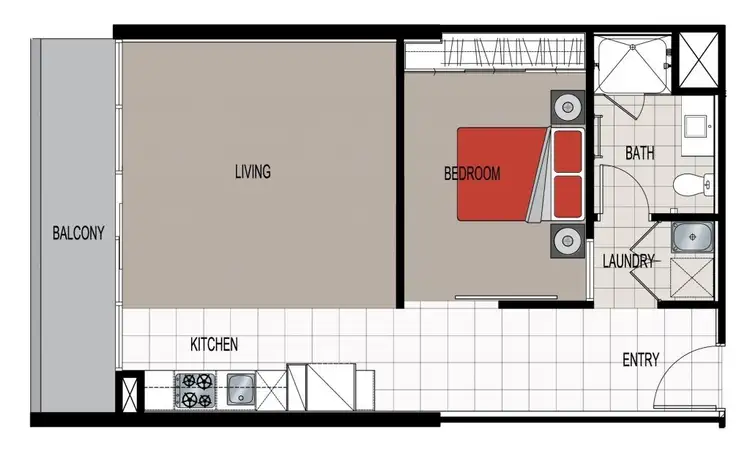 Floorplan of Homely apartment listing, 2303/8 Downie Street, Melbourne VIC 3000