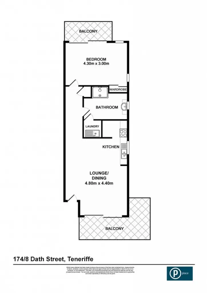 Floorplan of Homely apartment listing, 174/8 Dath Street, Teneriffe QLD 4005