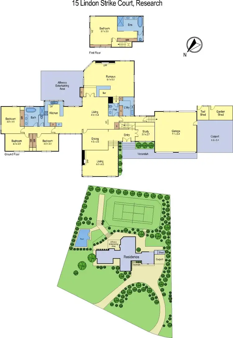 Floorplan of Homely house listing, 15 Lindon Strike Court, Research VIC 3095