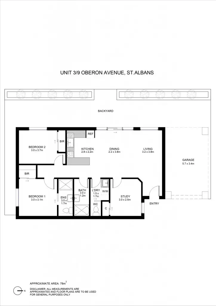 Floorplan of Homely unit listing, 3/9 Oberon Avenue, St Albans VIC 3021