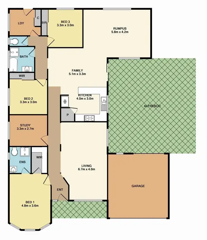 Floorplan of Homely house listing, 3 Wren Court, Whittlesea VIC 3757