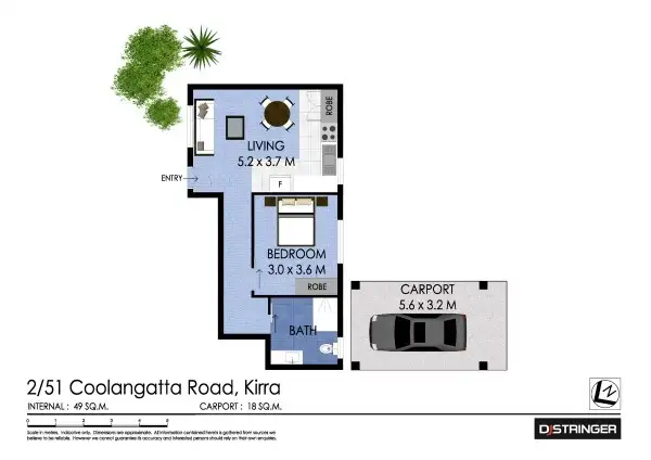 Floorplan of Homely unit listing, 2/51 Coolangatta Road 'The Haven', Kirra QLD 4225