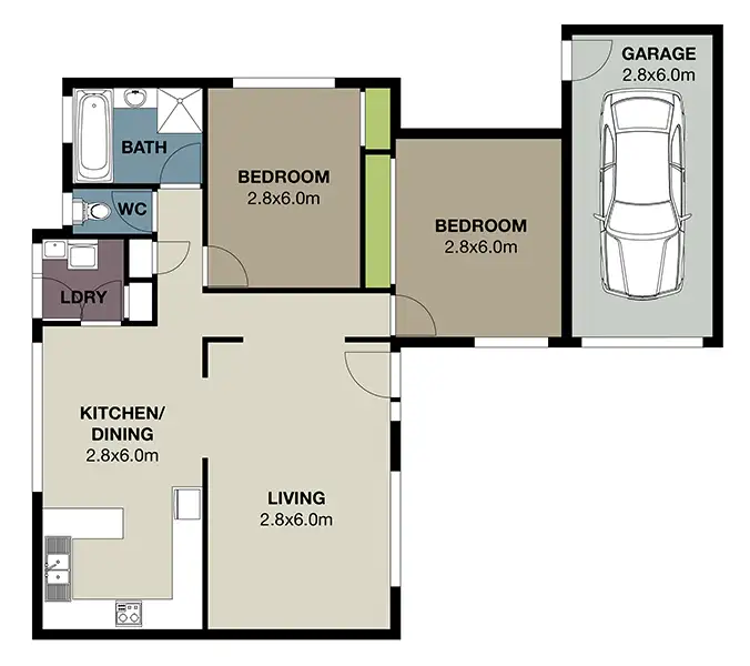 Floorplan of Homely unit listing, 2/15 Potter Street, Dandenong VIC 3175