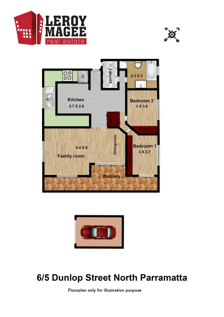 Floorplan of Homely unit listing, 6/5 Dunlop Street, North Parramatta NSW 2151