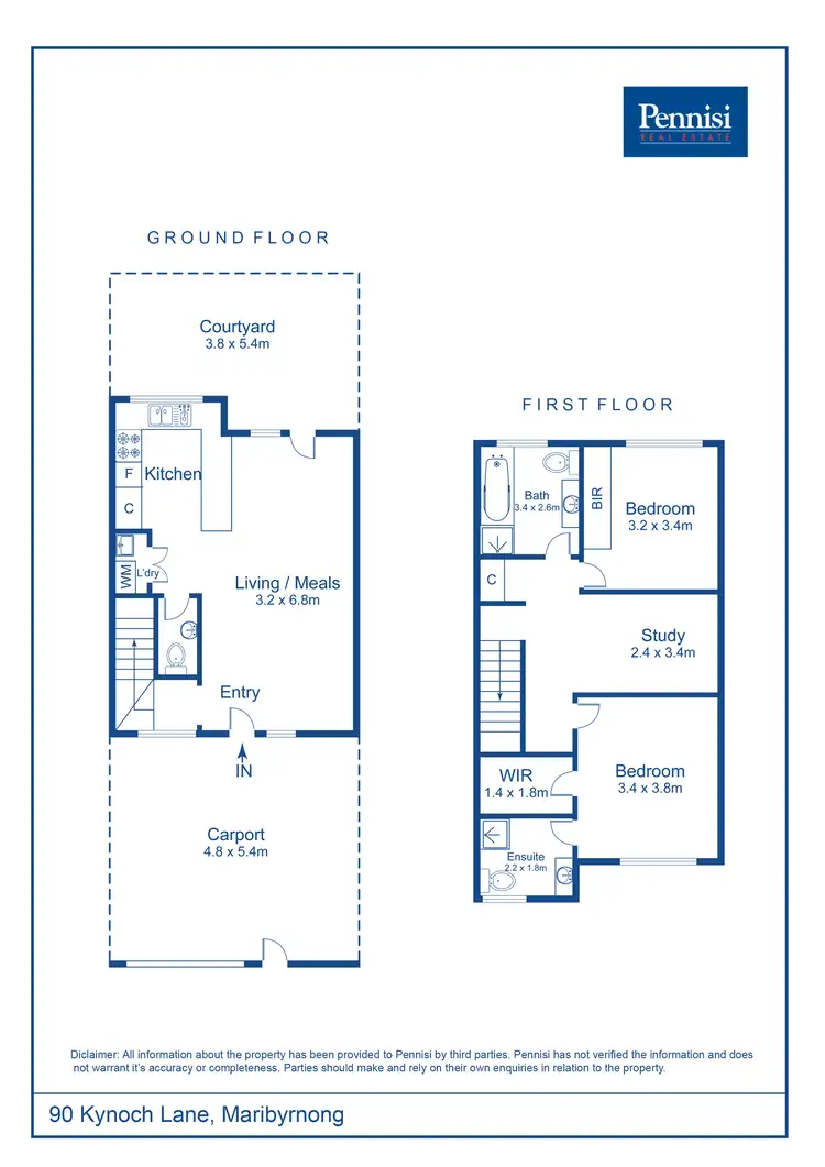Floorplan of Homely townhouse listing, 90 Kynoch Lane, Maribyrnong VIC 3032
