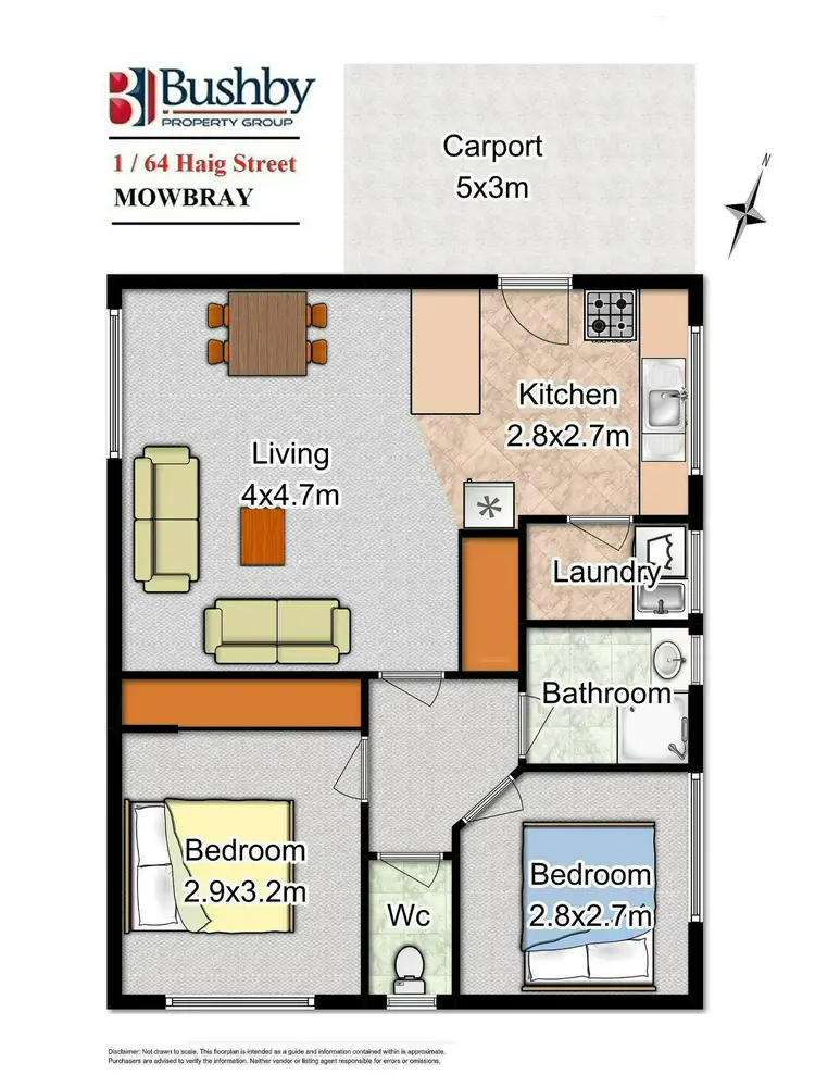 Floorplan of Homely unit listing, 1/64 Haig Street., Mowbray TAS 7248