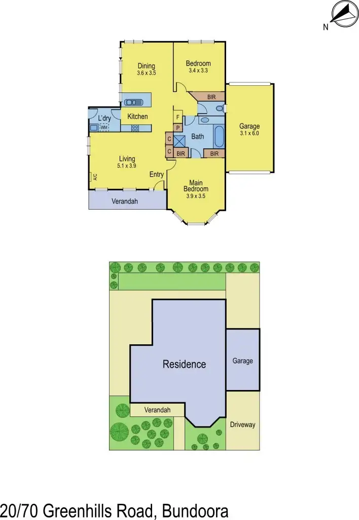 Floorplan of Homely unit listing, 20/70 Greenhills Road, Bundoora VIC 3083