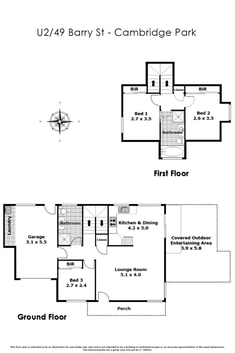Floorplan of Homely townhouse listing, 2/49 Barry Street, Cambridge Park NSW 2747