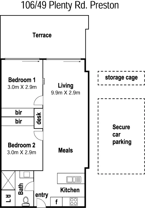 Floorplan of Homely apartment listing, 106/49 Plenty Road, Preston VIC 3072