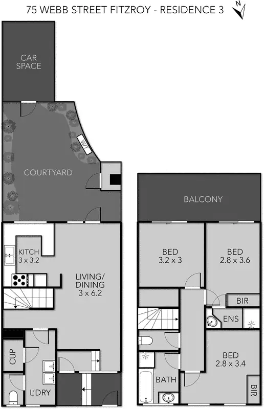 Floorplan of Homely apartment listing, 75 Webb Street, Fitzroy VIC 3065