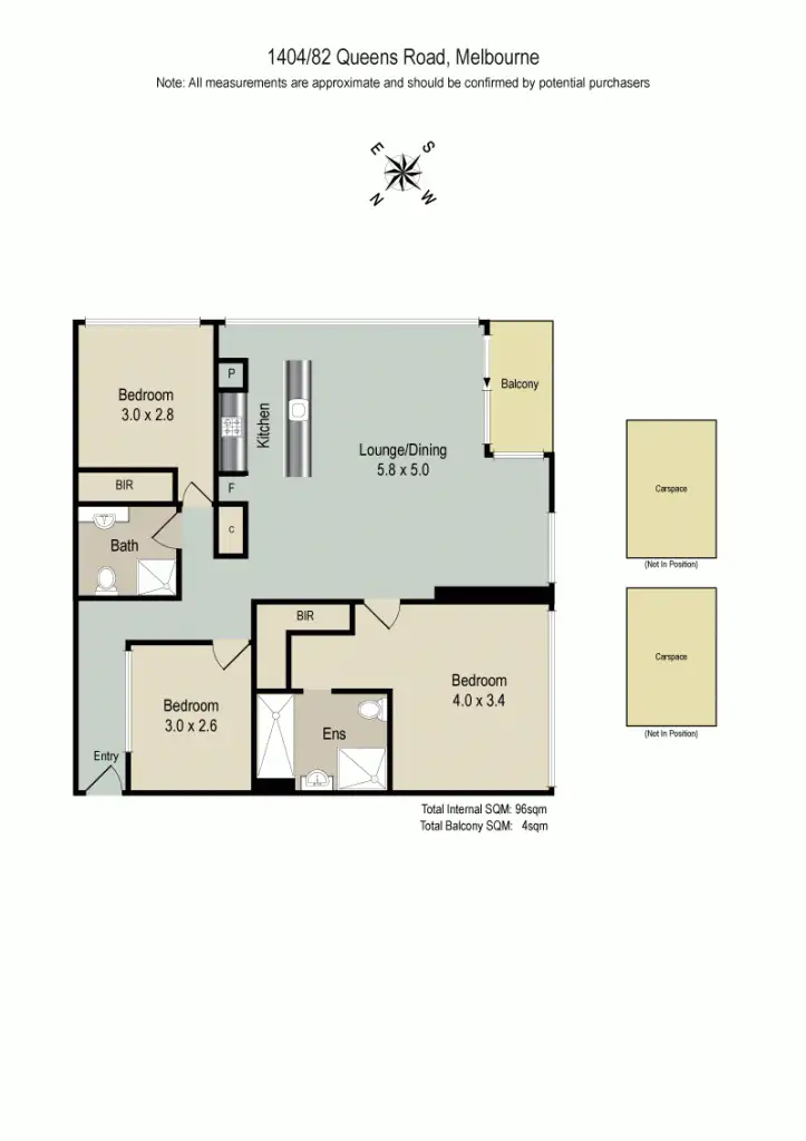Floorplan of Homely apartment listing, 1404/82 Queens Road, Melbourne VIC 3004