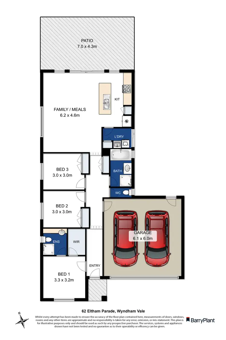 Floorplan of Homely house listing, 62 Eltham Parade, Manor Lakes VIC 3024