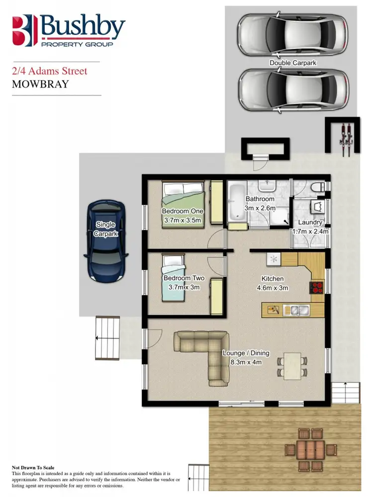 Floorplan of Homely unit listing, 2/4 Adams Street, Mowbray TAS 7248
