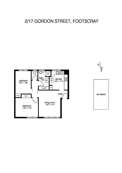 Floorplan of Homely apartment listing, 2/17 Gordon Street, Footscray VIC 3011