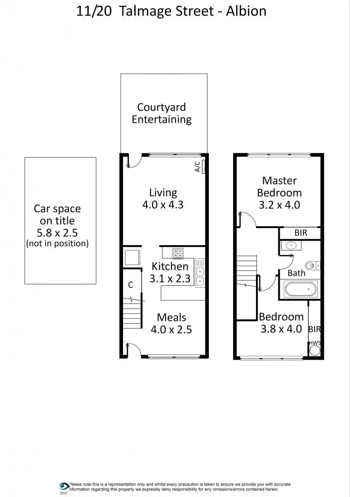 Floorplan of Homely townhouse listing, 11/20 Talmage Street, Albion VIC 3020