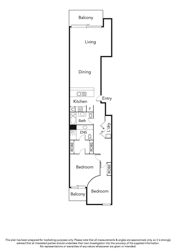 Floorplan of Homely apartment listing, 15/80 Dow Street, Port Melbourne VIC 3207