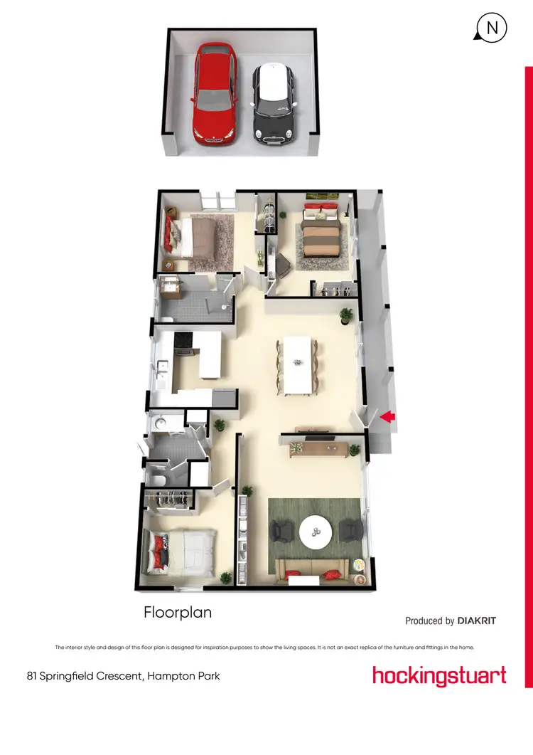 Floorplan of Homely house listing, 81 Springfield Crescent, Hampton Park VIC 3976