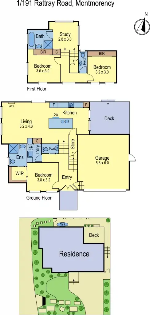 Floorplan of Homely townhouse listing, 1/191 Rattray Road, Montmorency VIC 3094