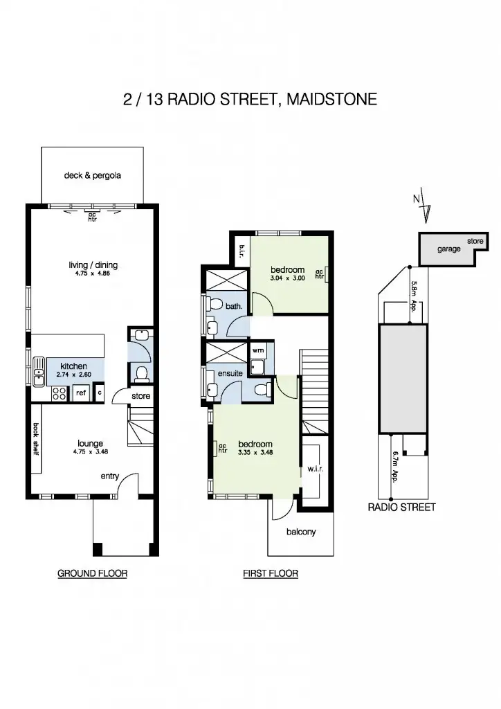 Floorplan of Homely townhouse listing, 2/13 Radio Street, Maidstone VIC 3012