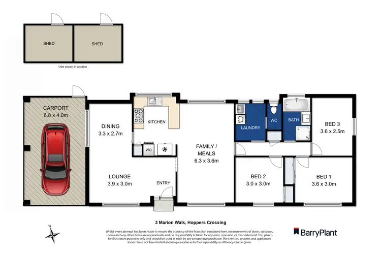 Floorplan of Homely house listing, 3 Marion Walk, Hoppers Crossing VIC 3029