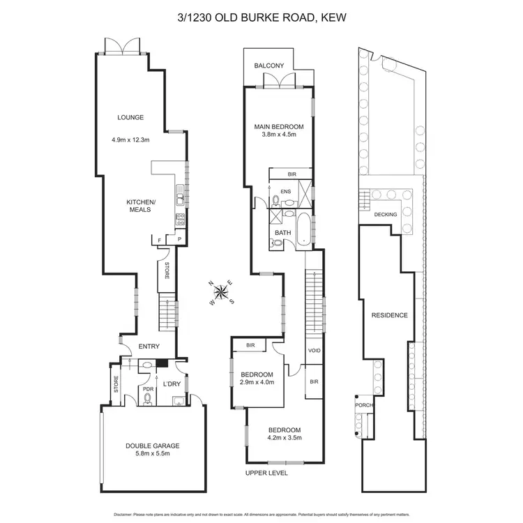 Floorplan of Homely townhouse listing, 3/1230 Old Burke Road, Kew East VIC 3102