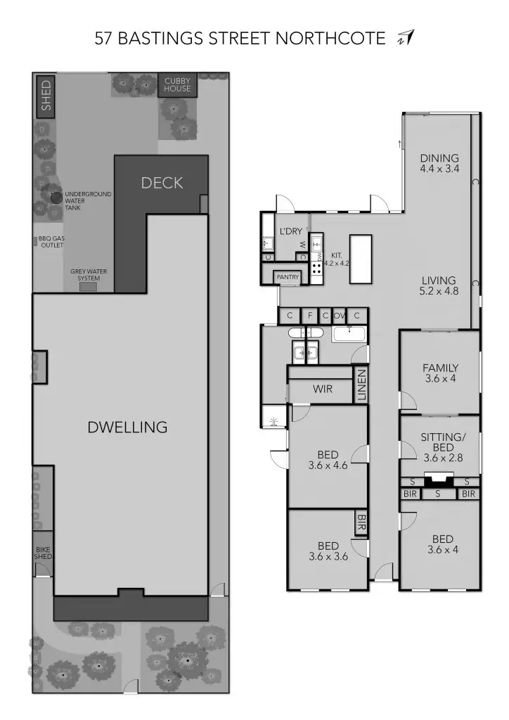 Floorplan of Homely house listing, 57 Bastings Street, Northcote VIC 3070
