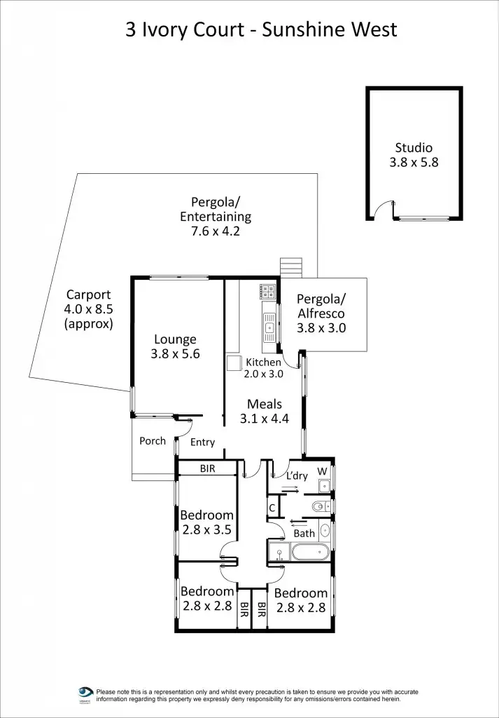 Floorplan of Homely house listing, 3 Ivory Court, Sunshine West VIC 3020