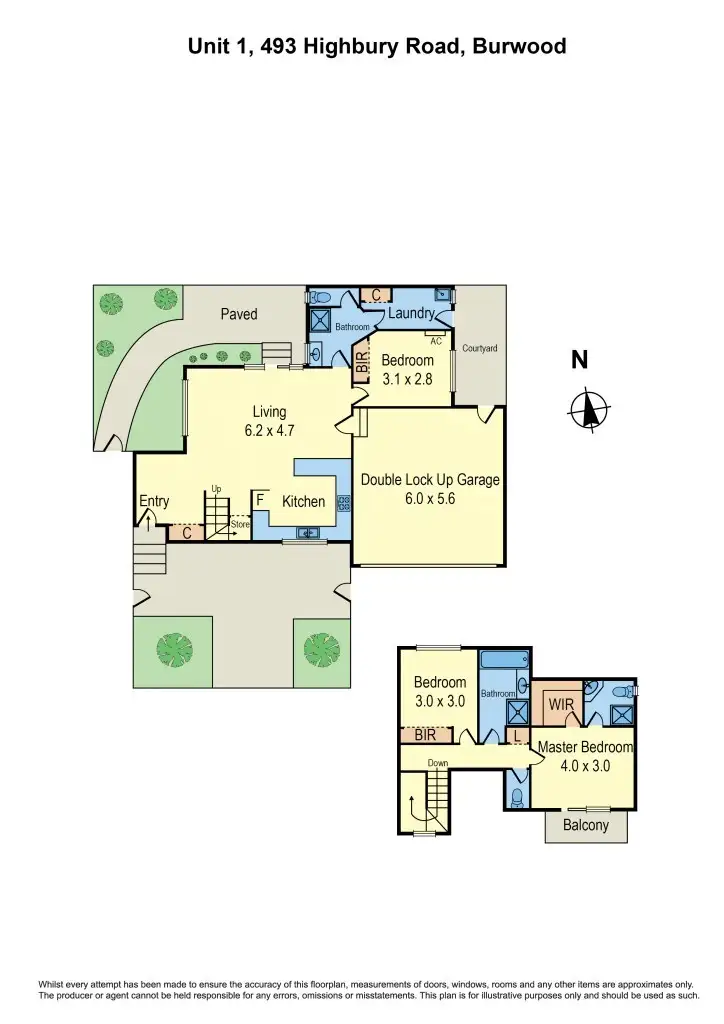Floorplan of Homely townhouse listing, 1/493 Highbury Road, Burwood East VIC 3151