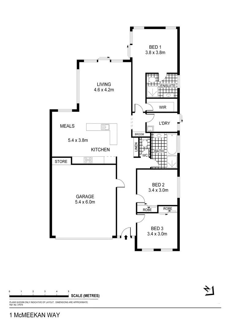 Floorplan of Homely house listing, 1 McMeeken Way, Epsom VIC 3551