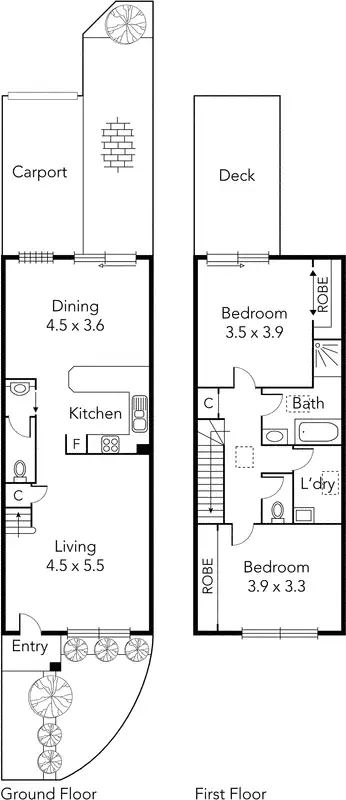 Floorplan of Homely townhouse listing, 7/146 Noone Street, Clifton Hill VIC 3068
