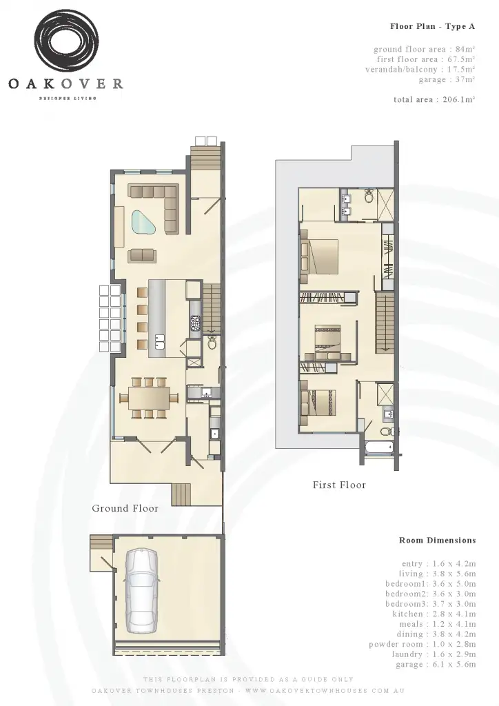 Floorplan of Homely townhouse listing, 1A Austral Avenue, Preston VIC 3072