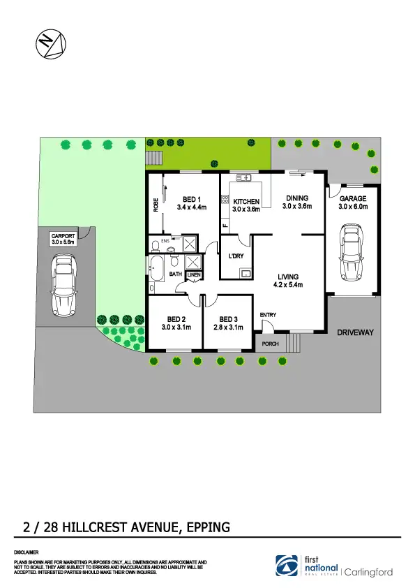Floorplan of Homely villa listing, 2/28 Hillcrest Avenue, Epping NSW 2121
